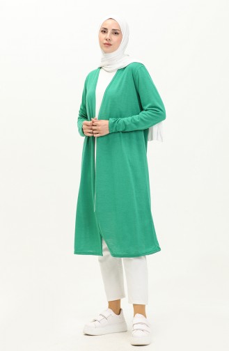 Plain Long Cardigan 8615-01 Green 8615-01