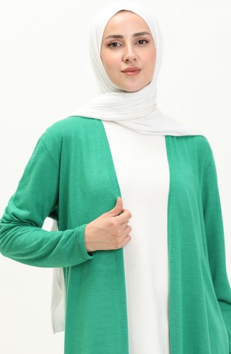 Plain Long Cardigan 8615-01 Green 8615-01