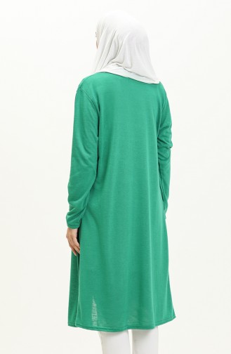 Plain Long Cardigan 8615-01 Green 8615-01