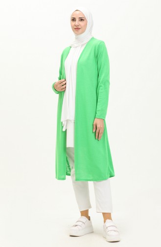 Plain Long Cardigan 8615-02 Light Green 8615-02