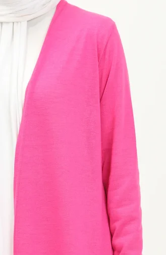 Plain Long Cardigan 8615-03 Fuchsia 8615-03