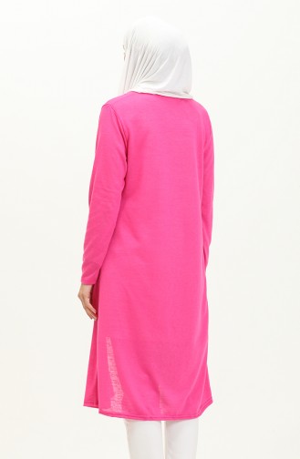 Plain Long Cardigan 8615-03 Fuchsia 8615-03