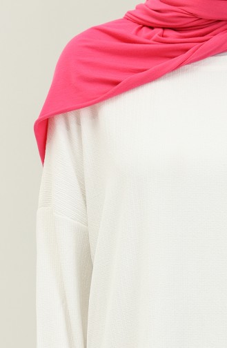 Bürümcük Kumaş Tunik Pantolon İkili Takım 1002-01 Ekru
