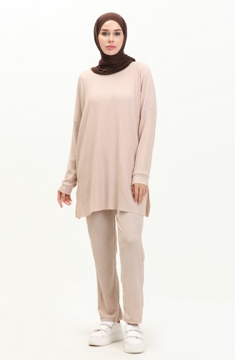 Crepe Fabric Two Piece Suit 1002-02 Light Powder 1002-02