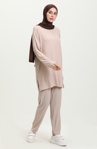 Crepe Fabric Two Piece Suit 1002-02 Light Powder 1002-02