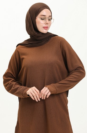 Stofftunika mit Hose Doppelset1002-03 Braun 1002-03