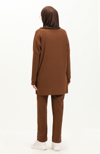 Stofftunika mit Hose Doppelset1002-03 Braun 1002-03