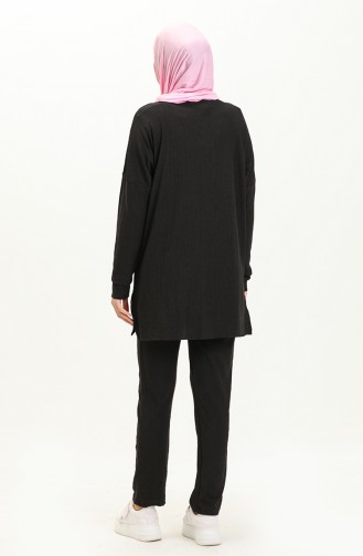 Stofftunika mit Hose Doppelset 1002-05 Schwarz 1002-05