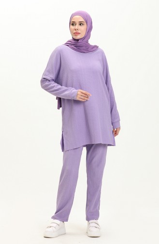 Stofftunika mit Hose Doppelset 1002-07 Flieder 1002-07
