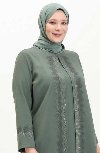 Robe de Soirée Grande Taille 6092-05 Vert Noisette  6092-05