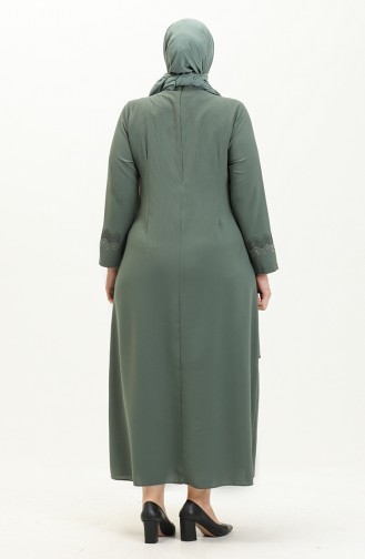 Robe de Soirée Grande Taille 6092-05 Vert Noisette  6092-05