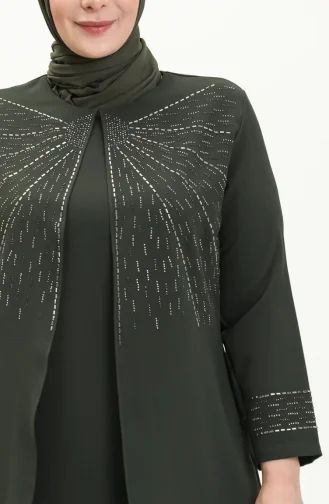 Robe de Soirée Grande Taille 6101-01 Khaki 6101-01