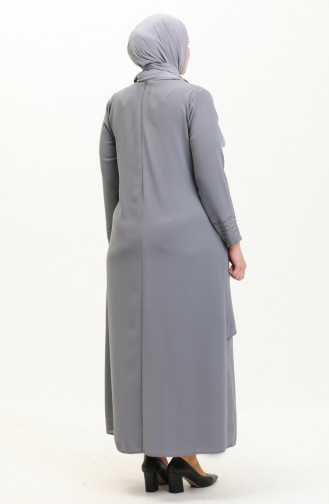 Robe de Soirée Grande Taille 6101-03 Gris 6101-03