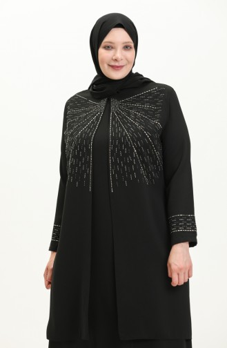 Robe de Soirée Grande Taille 6101-04 Noir 6101-04