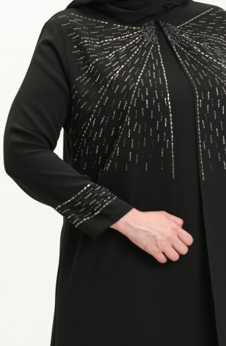 Robe de Soirée Grande Taille 6101-04 Noir 6101-04