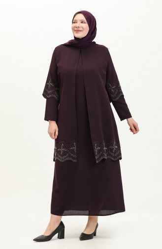 Robe de Soirée Grande Taille 6102-06 Plum 6102-06