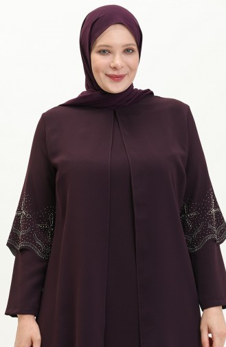 Robe de Soirée Grande Taille 6102-06 Plum 6102-06