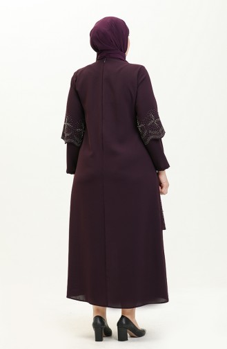 Robe de Soirée Grande Taille 6102-06 Plum 6102-06