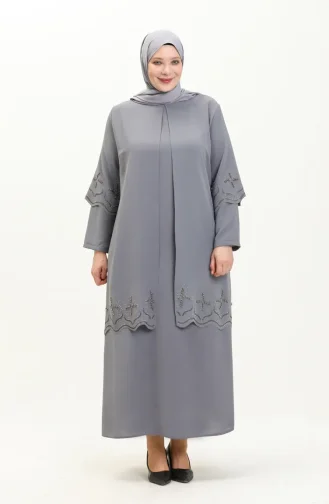 Übergröße Abendkleid im Anzuglook aus Stein 6102-07 Grau 6102-07