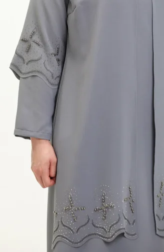 Übergröße Abendkleid im Anzuglook aus Stein 6102-07 Grau 6102-07