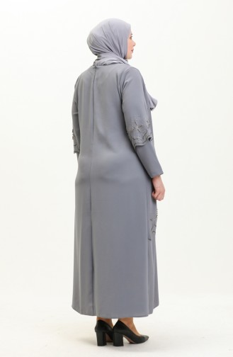 Robe de Soirée Grande Taille 6102-07 Gris 6102-07