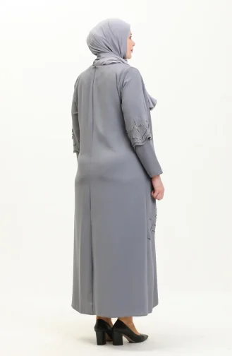 Übergröße Abendkleid im Anzuglook aus Stein 6102-07 Grau 6102-07