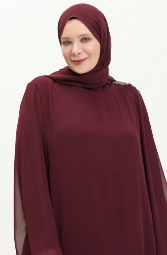 Abendkleid mit Steinen 23030-02 Kirsche 23030-02