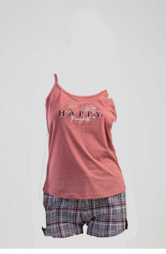 Ip Askılı Şortlu Pijama Takım 1110022496 Kiremit
