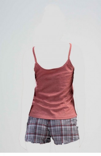 Ip Askılı Şortlu Pijama Takım 1110022496 Kiremit