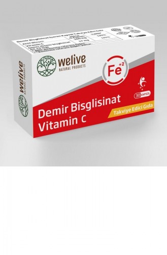 Welıve Demir Bisglisinat Vitamin C Kapsül Welive657