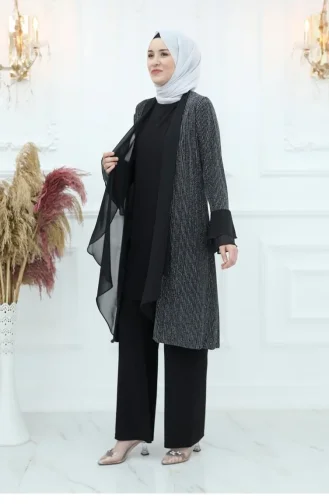 Amine Hüma Ezgi Ensemble De Paillettes Noir 2942