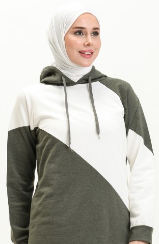 İki Renkli Eşofman Takım 3004-02 Haki