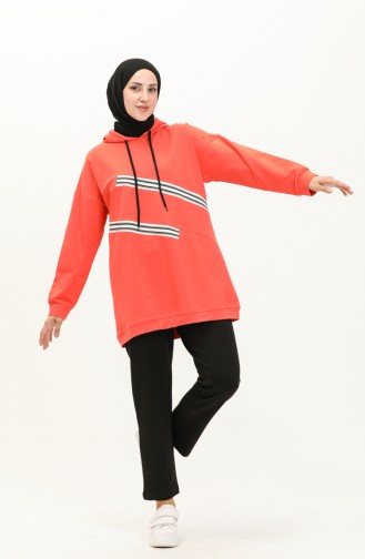 Hooded Tracksuit Set 70049-02 Orange 70049-02