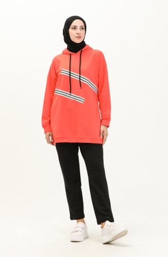 Ensemble Survêtement à Poche Kangourou 70049-02 Orange 70049-02