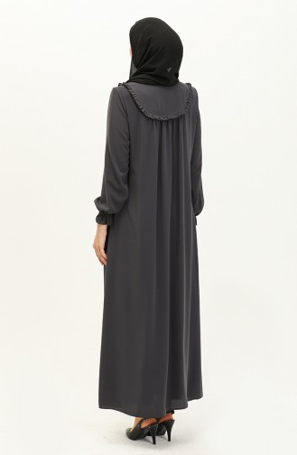 Abaya en Soie de Medine 3023-01 Fumé  3023-01