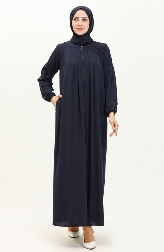 Medina Seidenfalten Abaya 3024-01 Marineblau 3024-01