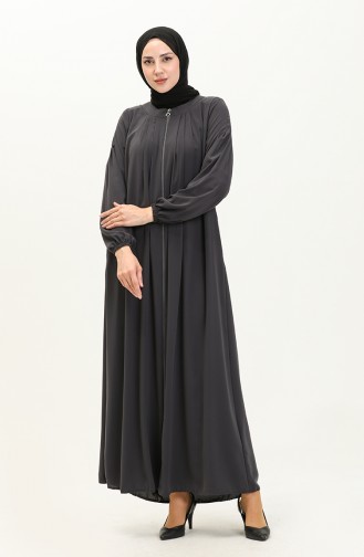 Abaya en Soie de Medine 3024-03 Fumé  3024-03