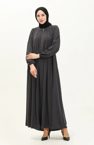 Abaya en Soie de Medine 3024-03 Fumé 3024-03