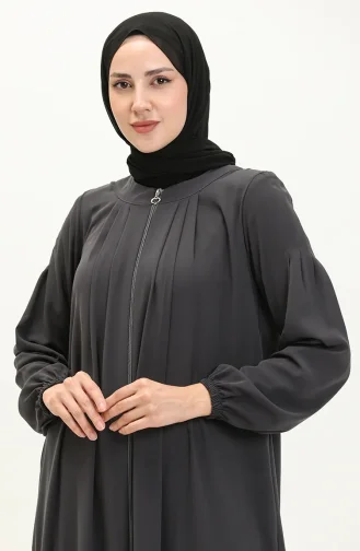 Abaya en Soie de Medine 3024-03 Fumé 3024-03