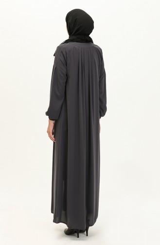 Medina Seidenfalten Abaya 3024-03 Geräuchert 3024-03