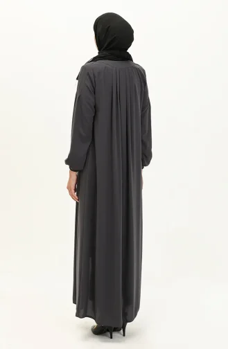 Abaya en Soie de Medine 3024-03 Fumé 3024-03