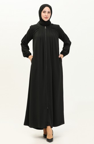 Medina Silk Pleated Abaya 3024-04 Black 3024-04