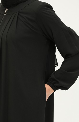 Medina Silk Pleated Abaya 3024-04 Black 3024-04