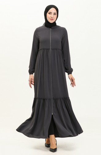 Abaya Plissée 3850-06 Fumé 3850-06