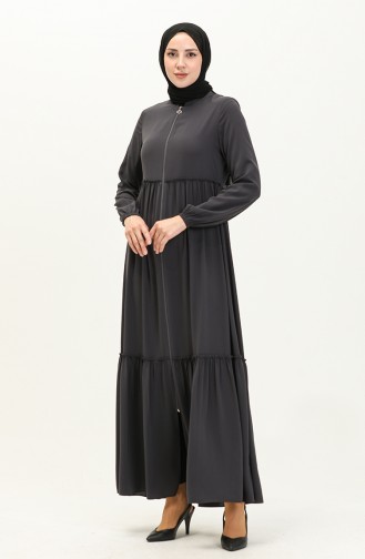 Abaya Plissée 3850-06 Fumé 3850-06