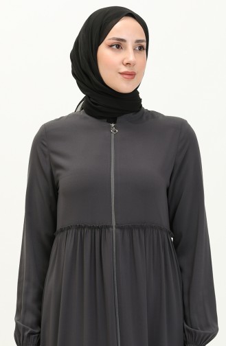 Geraffte Abaya 3850-06 Geräuchert 3850-06