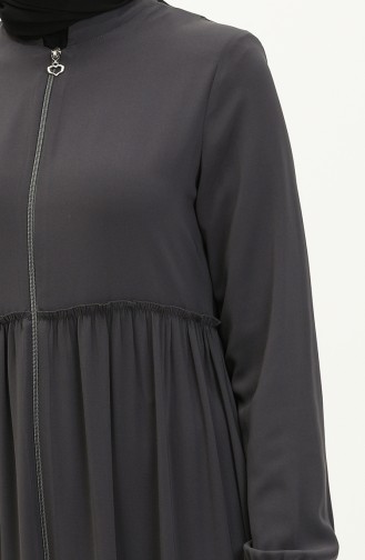 Geraffte Abaya 3850-06 Geräuchert 3850-06