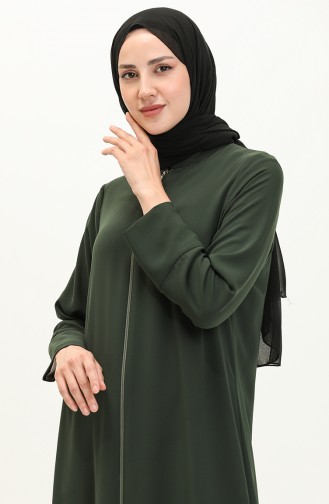 Abaya à Fermeture 1846-01 Vert 1846-01