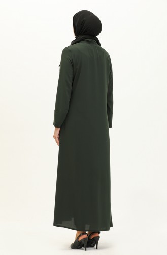 Zippered Abaya 1846-01 Green 1846-01