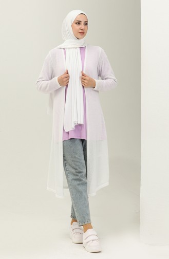 Plain Long Cardigan 8618-01 Ecru 8618-01